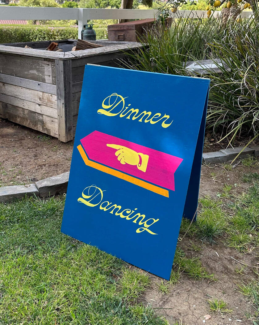 Dinner &amp; Dancing A-Frame, enamel on plywood (San Luis Obispo, CA)