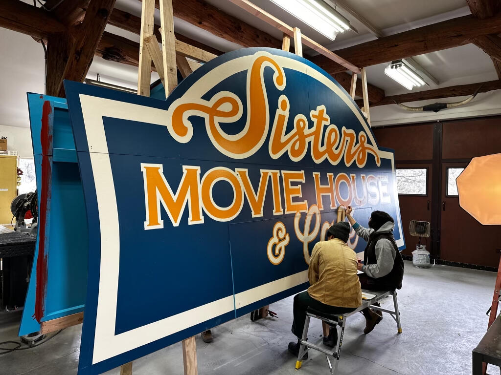 Custom fabricated sign for Sisters Movie House &amp; Cafe (Sisters, Oregon)